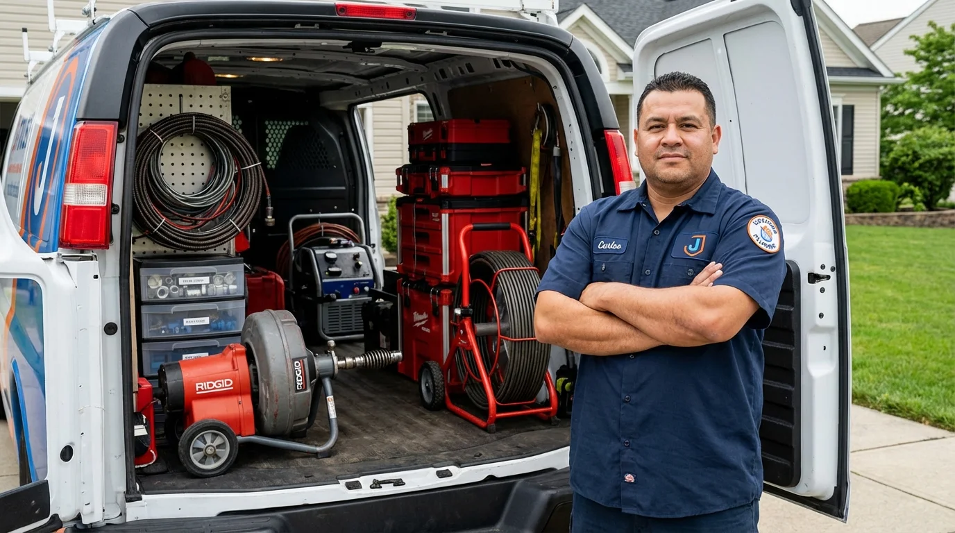 Professional drain cleaning equipment and Johns Plumbing LLC plumber in Mountain City