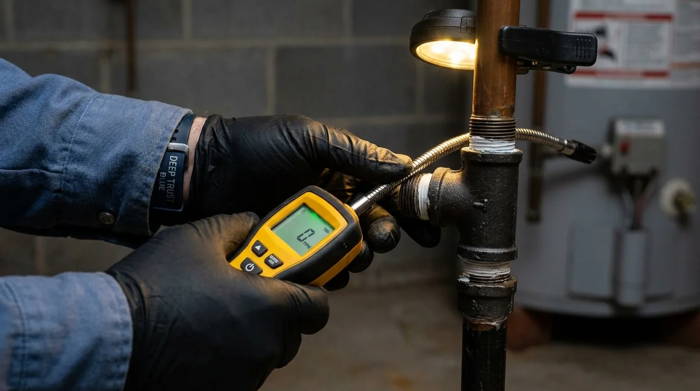 Gas leak detection with electronic sniffer by Johns Plumbing LLC in Mountain City