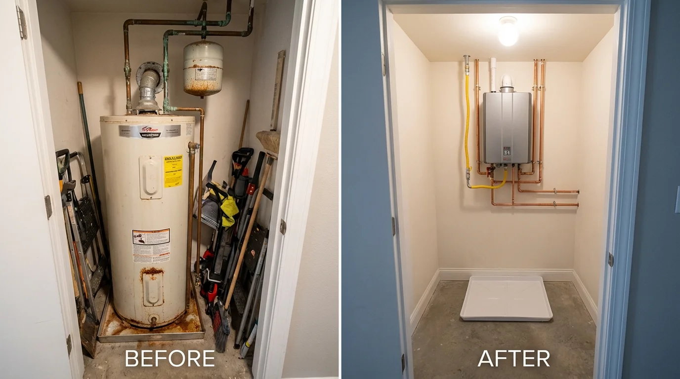 Tank water heater versus wall-mounted tankless unit comparison for Mountain City, GA homeowners
