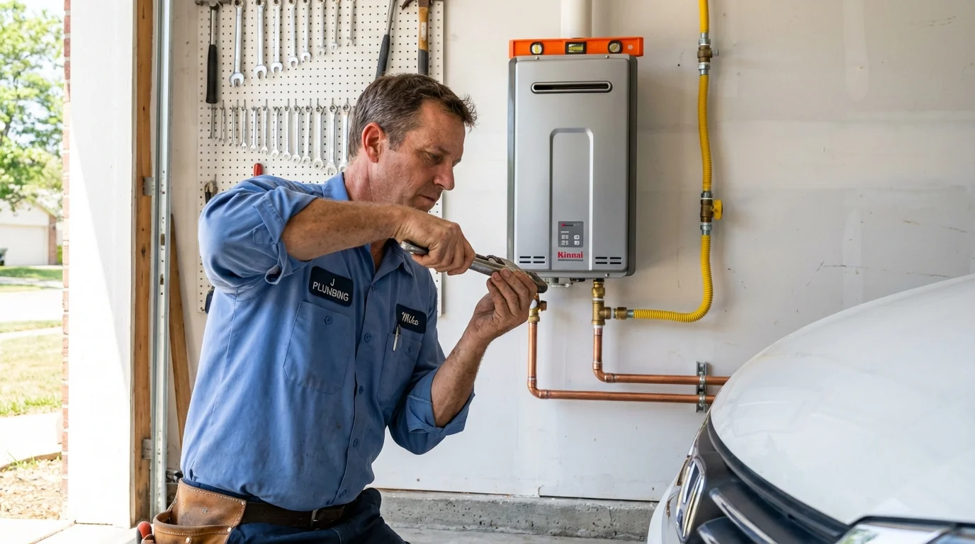 Tankless water heater installation by a Johns Plumbing LLC plumber in Mountain City